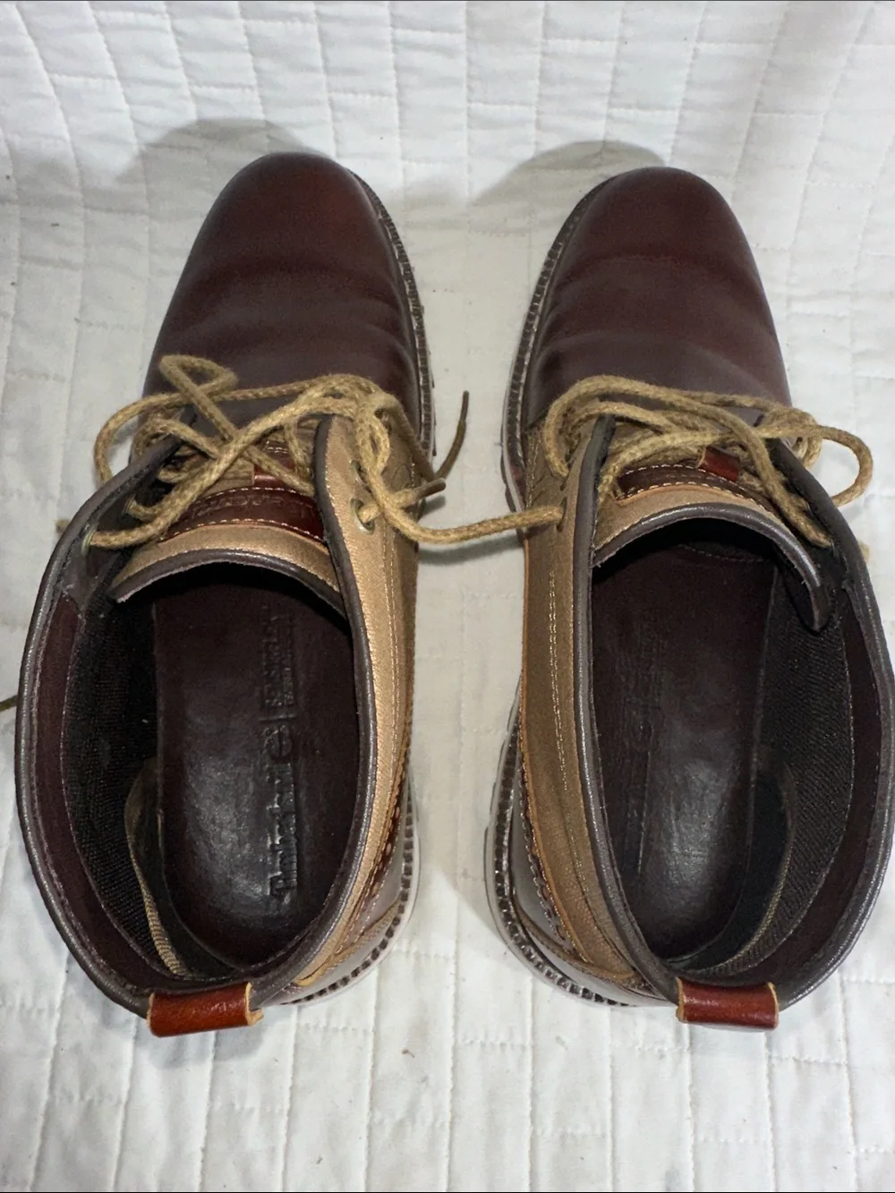 Timberland Britton Hill waterproof chukka boots two-tone leather and canvas